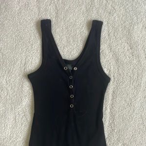 Wild Fable Black Button Up Bodysuit